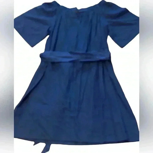 Banana Republic off shoulder short sleeve linen navy mini with belt. Small. NWT - Picture 3 of 8